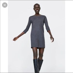NWT Zara midi sweater dress w/chain collar